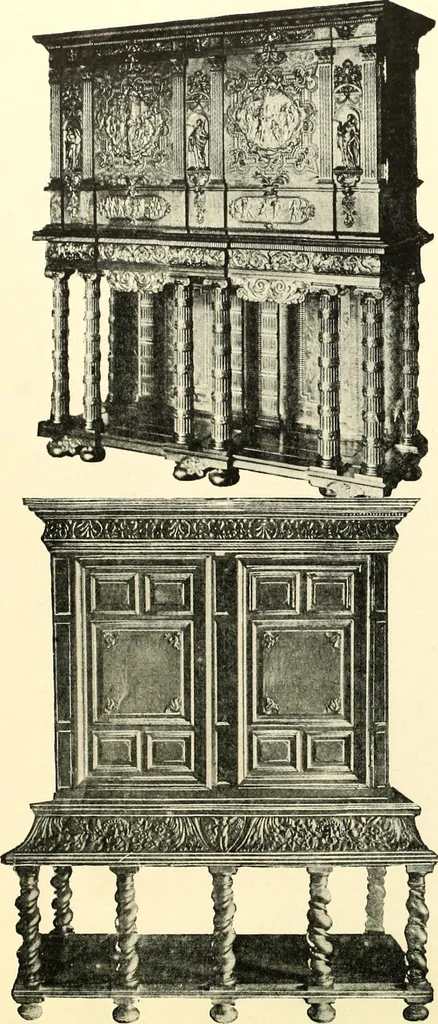 An illustration from An historical guide to French interiors, furniture, decoration, woodwork, & allied arts during the last half of the seventeenth century, the whole of the eighteenth century, and the earlier part of the nineteenth, 1900, leaf 12