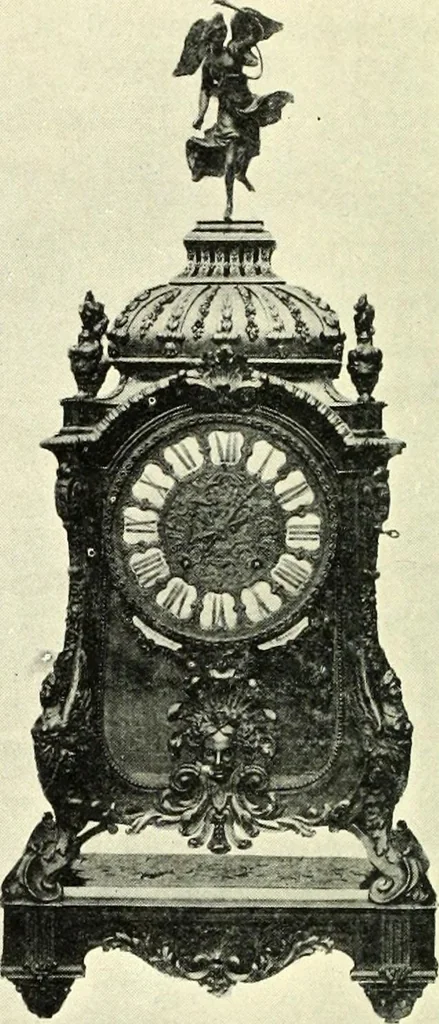 An illustration from An historical guide to French interiors, furniture, decoration, woodwork, & allied arts during the last half of the seventeenth century, the whole of the eighteenth century, and the earlier part of the nineteenth, 1900, leaf 120
