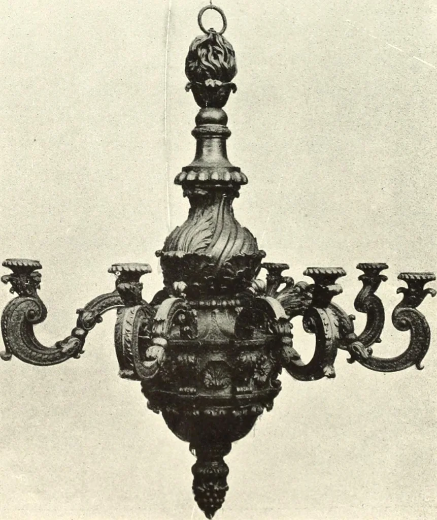 An illustration from An historical guide to French interiors, furniture, decoration, woodwork, & allied arts during the last half of the seventeenth century, the whole of the eighteenth century, and the earlier part of the nineteenth, 1900, leaf 121
