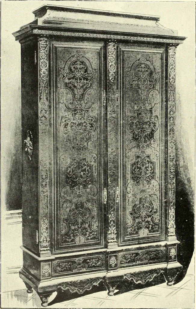 An illustration from An historical guide to French interiors, furniture, decoration, woodwork, & allied arts during the last half of the seventeenth century, the whole of the eighteenth century, and the earlier part of the nineteenth, 1900, leaf 122
