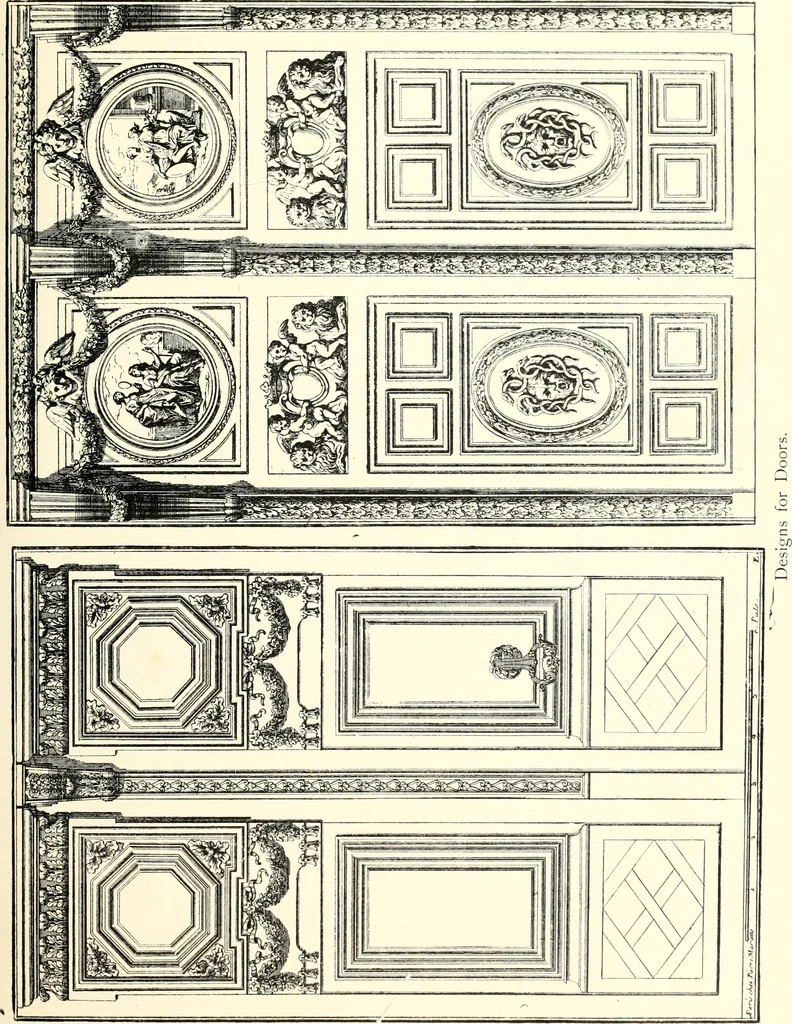 An illustration from An historical guide to French interiors, furniture, decoration, woodwork, & allied arts during the last half of the seventeenth century, the whole of the eighteenth century, and the earlier part of the nineteenth, 1900, leaf 129