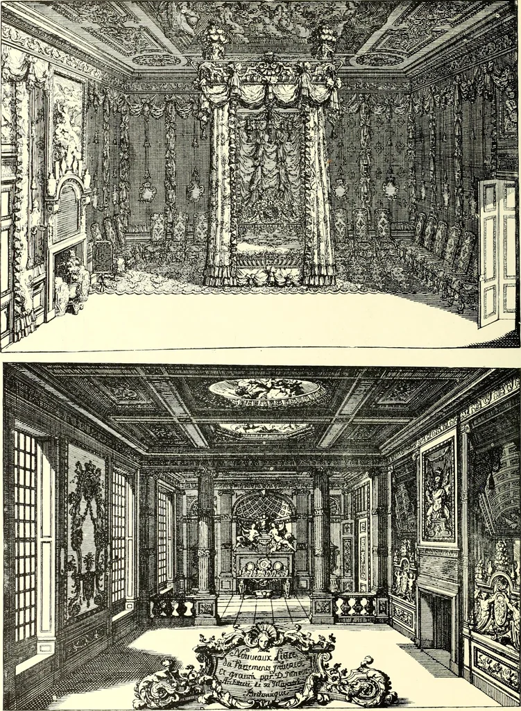 An illustration from An historical guide to French interiors, furniture, decoration, woodwork, & allied arts during the last half of the seventeenth century, the whole of the eighteenth century, and the earlier part of the nineteenth, 1900, leaf 134