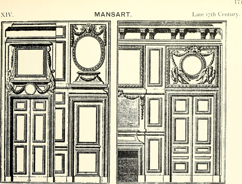 An illustration from An historical guide to French interiors, furniture, decoration, woodwork, & allied arts during the last half of the seventeenth century, the whole of the eighteenth century, and the earlier part of the nineteenth, 1900, leaf 137