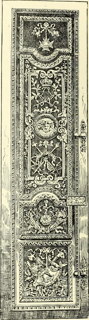 An illustration from An historical guide to French interiors, furniture, decoration, woodwork, & allied arts during the last half of the seventeenth century, the whole of the eighteenth century, and the earlier part of the nineteenth, 1900, leaf 138