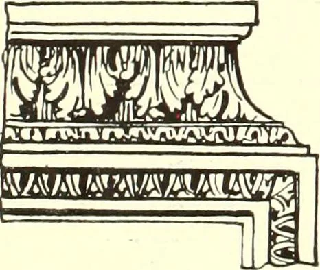 An illustration from An historical guide to French interiors, furniture, decoration, woodwork, & allied arts during the last half of the seventeenth century, the whole of the eighteenth century, and the earlier part of the nineteenth, 1900, leaf 142