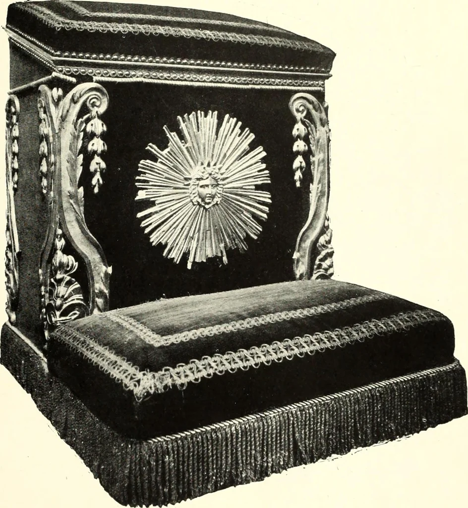 An illustration from An historical guide to French interiors, furniture, decoration, woodwork, & allied arts during the last half of the seventeenth century, the whole of the eighteenth century, and the earlier part of the nineteenth, 1900, leaf 145