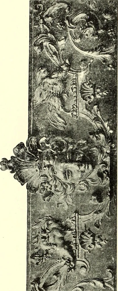 An illustration from An historical guide to French interiors, furniture, decoration, woodwork, & allied arts during the last half of the seventeenth century, the whole of the eighteenth century, and the earlier part of the nineteenth, 1900, leaf 148