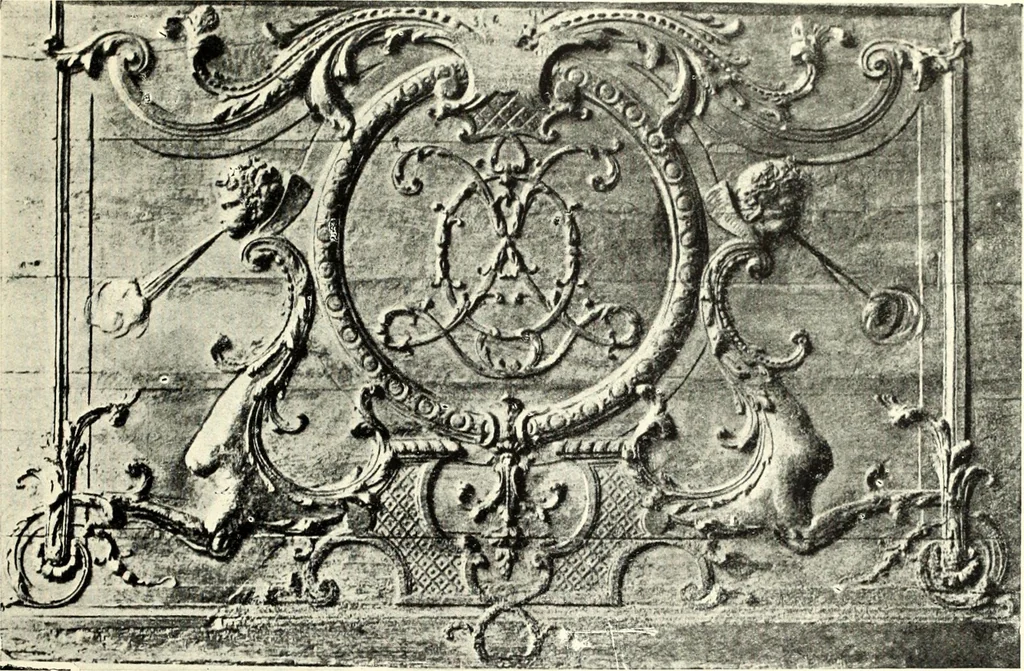 An illustration from An historical guide to French interiors, furniture, decoration, woodwork, & allied arts during the last half of the seventeenth century, the whole of the eighteenth century, and the earlier part of the nineteenth, 1900, leaf 149