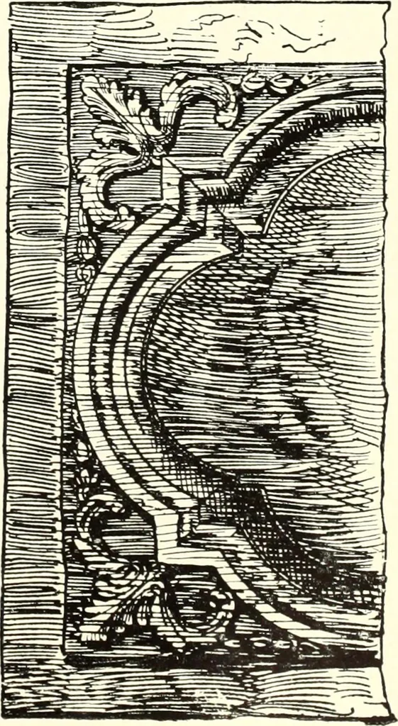 An illustration from An historical guide to French interiors, furniture, decoration, woodwork, & allied arts during the last half of the seventeenth century, the whole of the eighteenth century, and the earlier part of the nineteenth, 1900, leaf 149