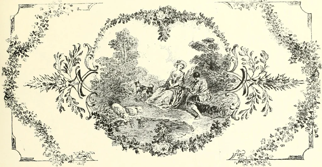 An illustration from An historical guide to French interiors, furniture, decoration, woodwork, & allied arts during the last half of the seventeenth century, the whole of the eighteenth century, and the earlier part of the nineteenth, 1900, leaf 159