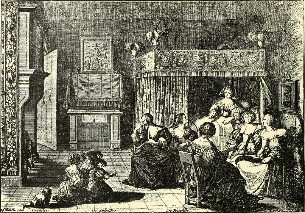 An illustration from An historical guide to French interiors, furniture, decoration, woodwork, & allied arts during the last half of the seventeenth century, the whole of the eighteenth century, and the earlier part of the nineteenth, 1900, leaf 16