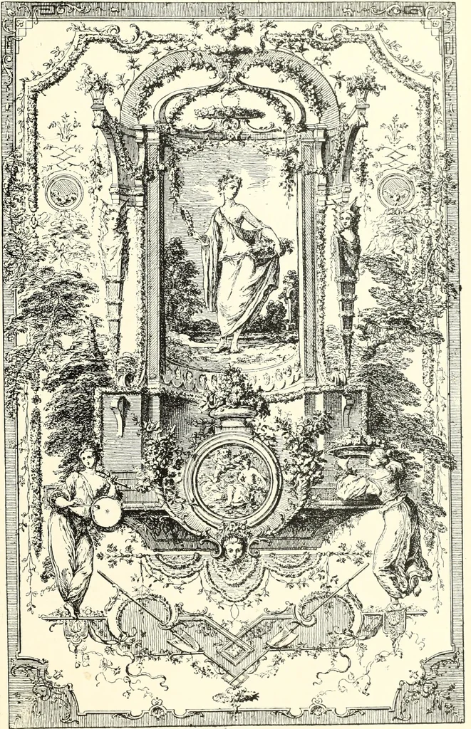 An illustration from An historical guide to French interiors, furniture, decoration, woodwork, & allied arts during the last half of the seventeenth century, the whole of the eighteenth century, and the earlier part of the nineteenth, 1900, leaf 165