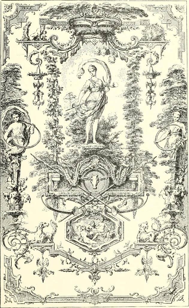 An illustration from An historical guide to French interiors, furniture, decoration, woodwork, & allied arts during the last half of the seventeenth century, the whole of the eighteenth century, and the earlier part of the nineteenth, 1900, leaf 167