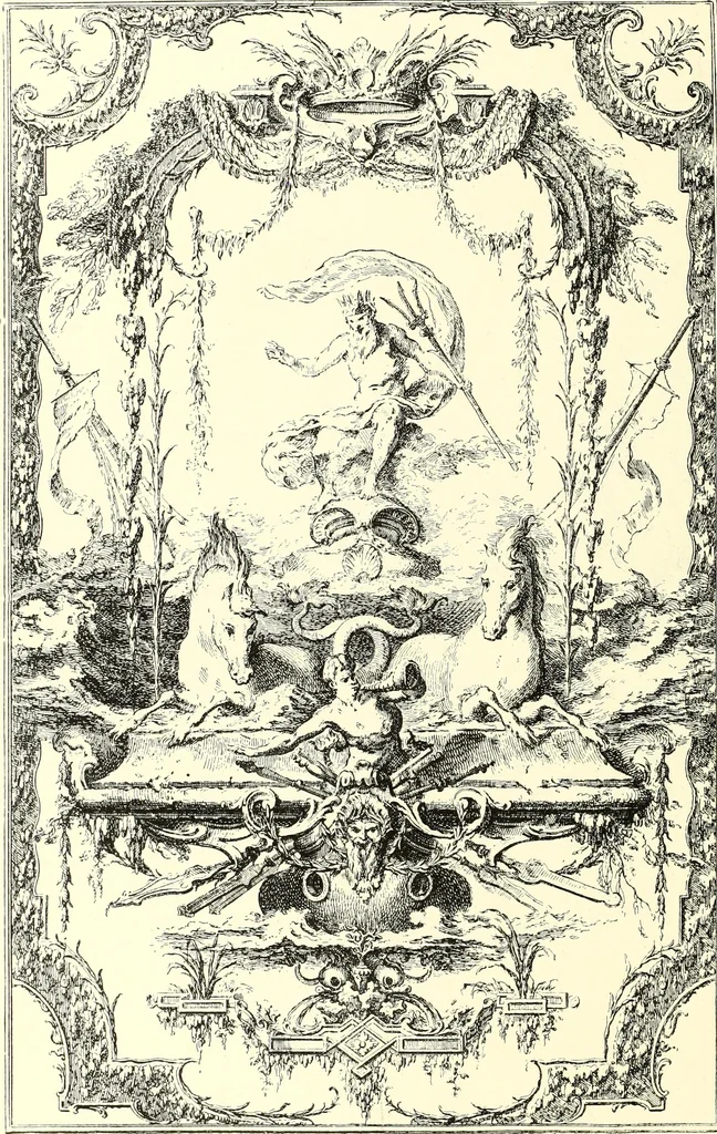 An illustration from An historical guide to French interiors, furniture, decoration, woodwork, & allied arts during the last half of the seventeenth century, the whole of the eighteenth century, and the earlier part of the nineteenth, 1900, leaf 168