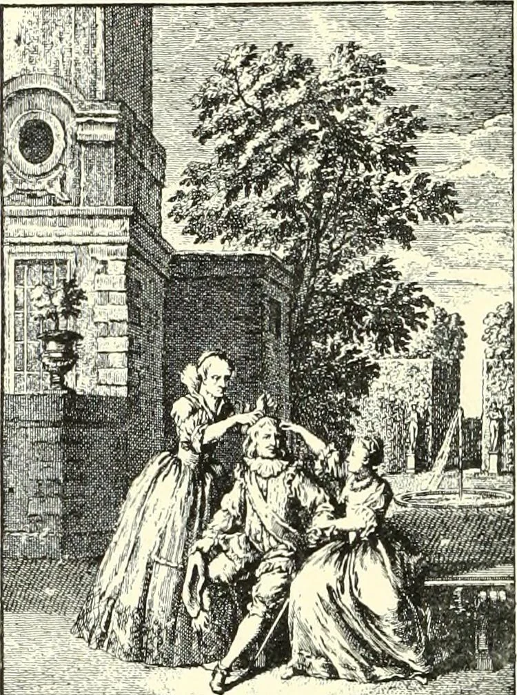 An illustration from An historical guide to French interiors, furniture, decoration, woodwork, & allied arts during the last half of the seventeenth century, the whole of the eighteenth century, and the earlier part of the nineteenth, 1900, leaf 170