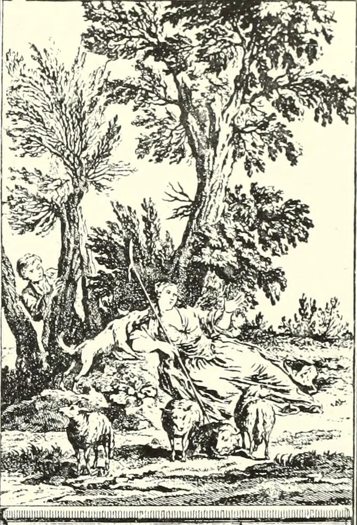 An illustration from An historical guide to French interiors, furniture, decoration, woodwork, & allied arts during the last half of the seventeenth century, the whole of the eighteenth century, and the earlier part of the nineteenth, 1900, leaf 171