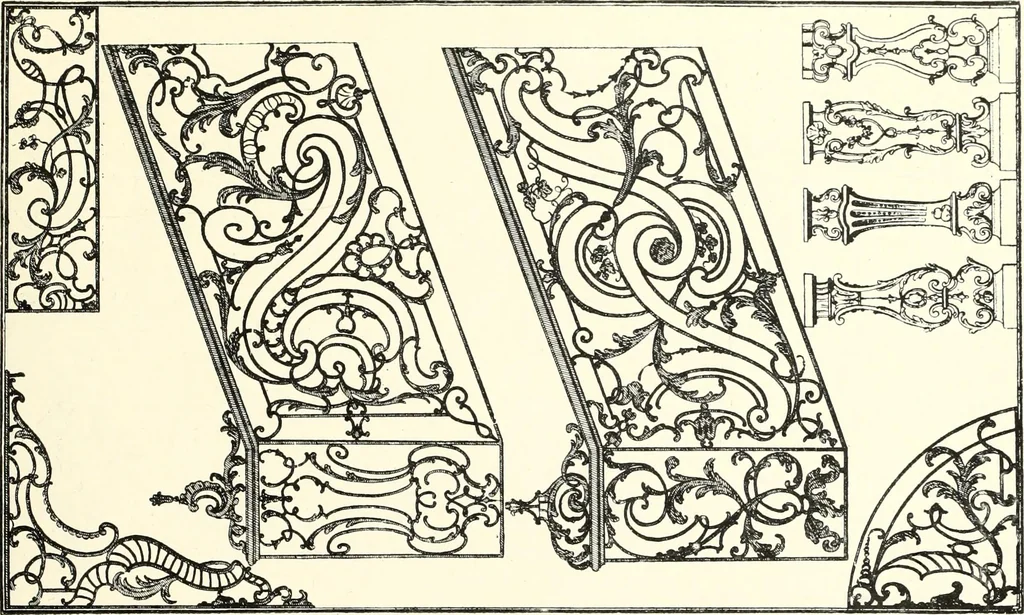 An illustration from An historical guide to French interiors, furniture, decoration, woodwork, & allied arts during the last half of the seventeenth century, the whole of the eighteenth century, and the earlier part of the nineteenth, 1900, leaf 185