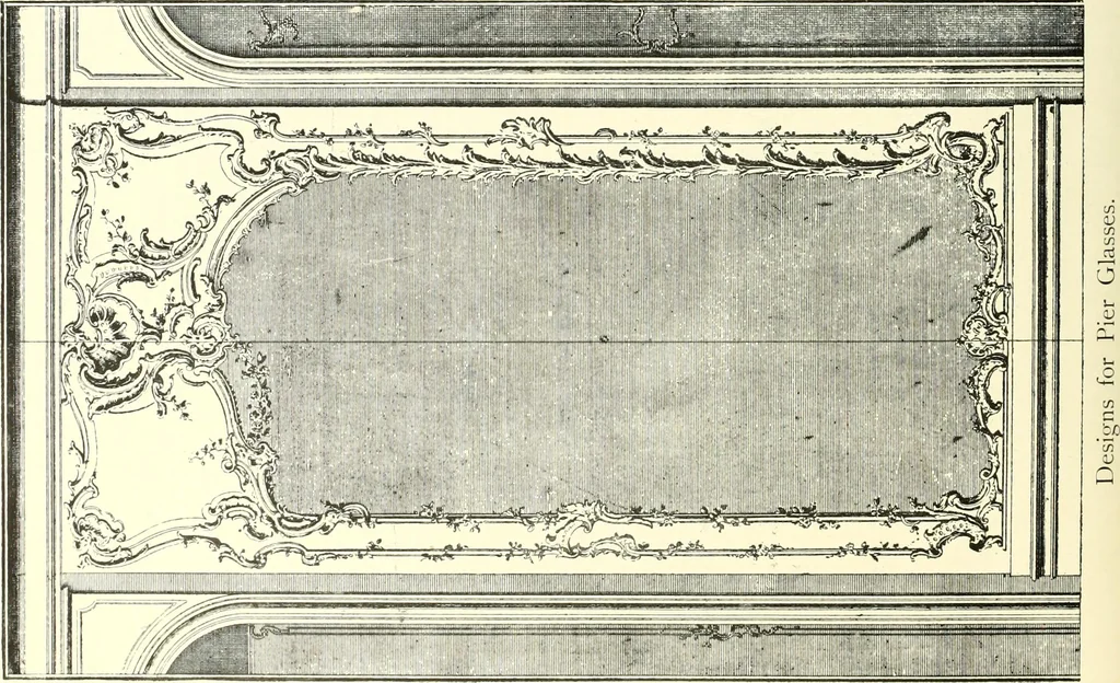 An illustration from An historical guide to French interiors, furniture, decoration, woodwork, & allied arts during the last half of the seventeenth century, the whole of the eighteenth century, and the earlier part of the nineteenth, 1900, leaf 190