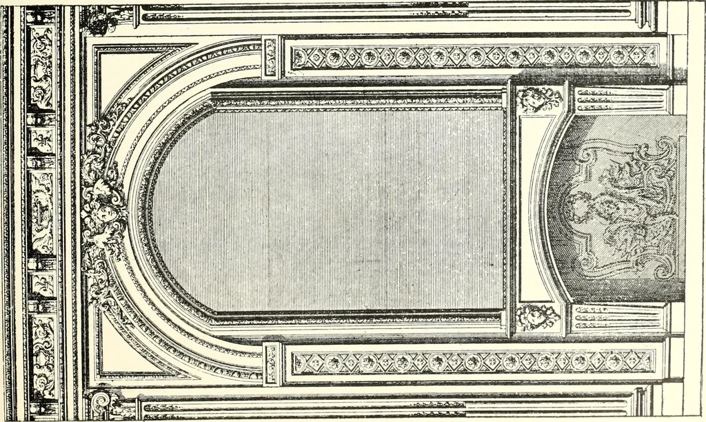 An illustration from An historical guide to French interiors, furniture, decoration, woodwork, & allied arts during the last half of the seventeenth century, the whole of the eighteenth century, and the earlier part of the nineteenth, 1900, leaf 197