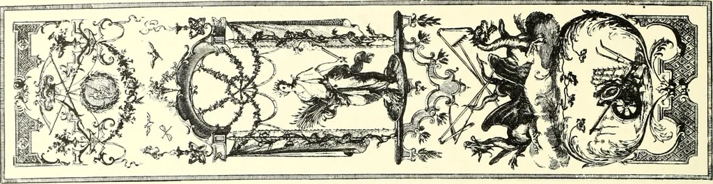 An illustration from An historical guide to French interiors, furniture, decoration, woodwork, & allied arts during the last half of the seventeenth century, the whole of the eighteenth century, and the earlier part of the nineteenth, 1900, leaf 200
