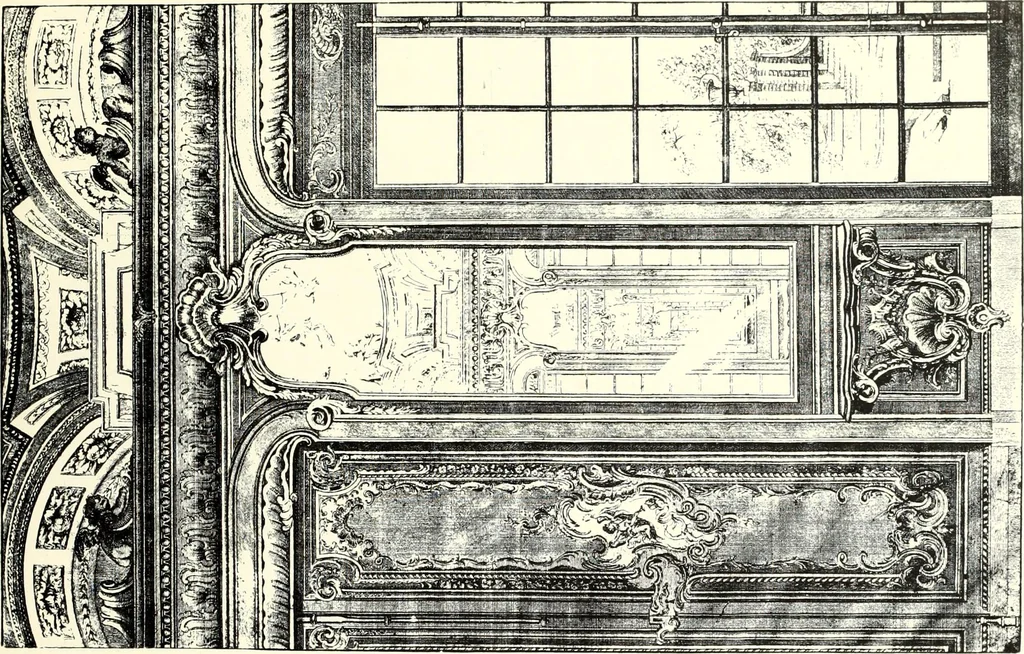 An illustration from An historical guide to French interiors, furniture, decoration, woodwork, & allied arts during the last half of the seventeenth century, the whole of the eighteenth century, and the earlier part of the nineteenth, 1900, leaf 207