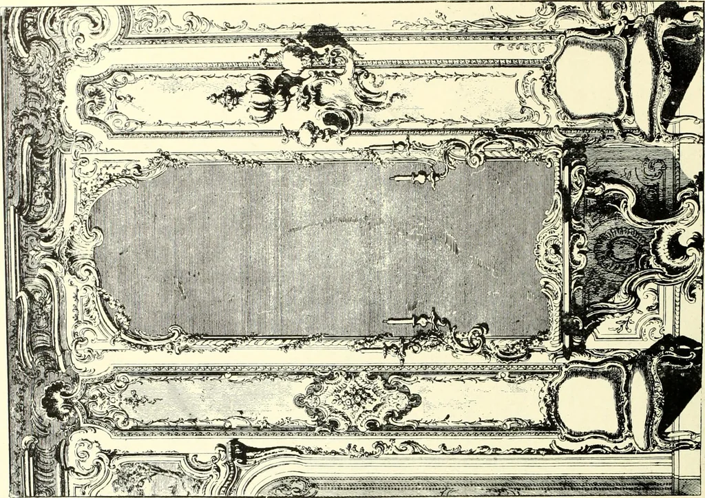 An illustration from An historical guide to French interiors, furniture, decoration, woodwork, & allied arts during the last half of the seventeenth century, the whole of the eighteenth century, and the earlier part of the nineteenth, 1900, leaf 208