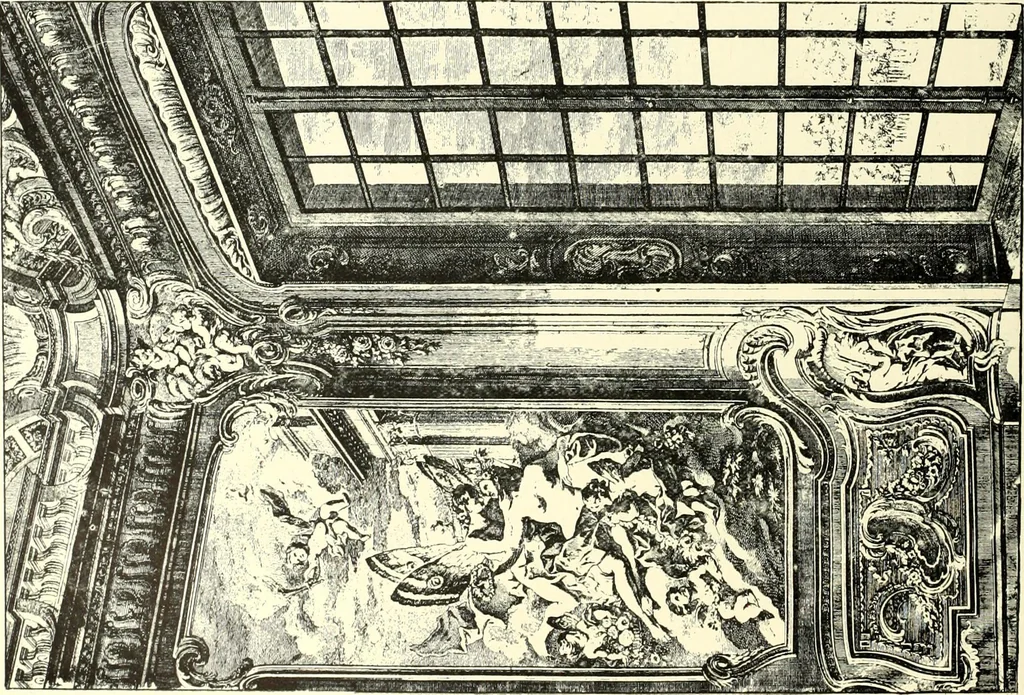 An illustration from An historical guide to French interiors, furniture, decoration, woodwork, & allied arts during the last half of the seventeenth century, the whole of the eighteenth century, and the earlier part of the nineteenth, 1900, leaf 208