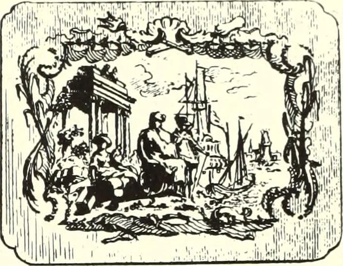 An illustration from An historical guide to French interiors, furniture, decoration, woodwork, & allied arts during the last half of the seventeenth century, the whole of the eighteenth century, and the earlier part of the nineteenth, 1900, leaf 211