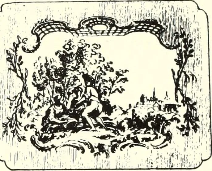 An illustration from An historical guide to French interiors, furniture, decoration, woodwork, & allied arts during the last half of the seventeenth century, the whole of the eighteenth century, and the earlier part of the nineteenth, 1900, leaf 211