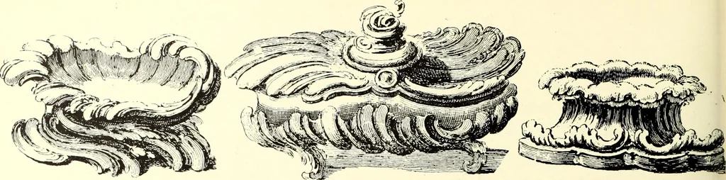 An illustration from An historical guide to French interiors, furniture, decoration, woodwork, & allied arts during the last half of the seventeenth century, the whole of the eighteenth century, and the earlier part of the nineteenth, 1900, leaf 214