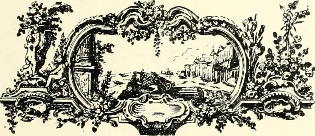An illustration from An historical guide to French interiors, furniture, decoration, woodwork, & allied arts during the last half of the seventeenth century, the whole of the eighteenth century, and the earlier part of the nineteenth, 1900, leaf 215