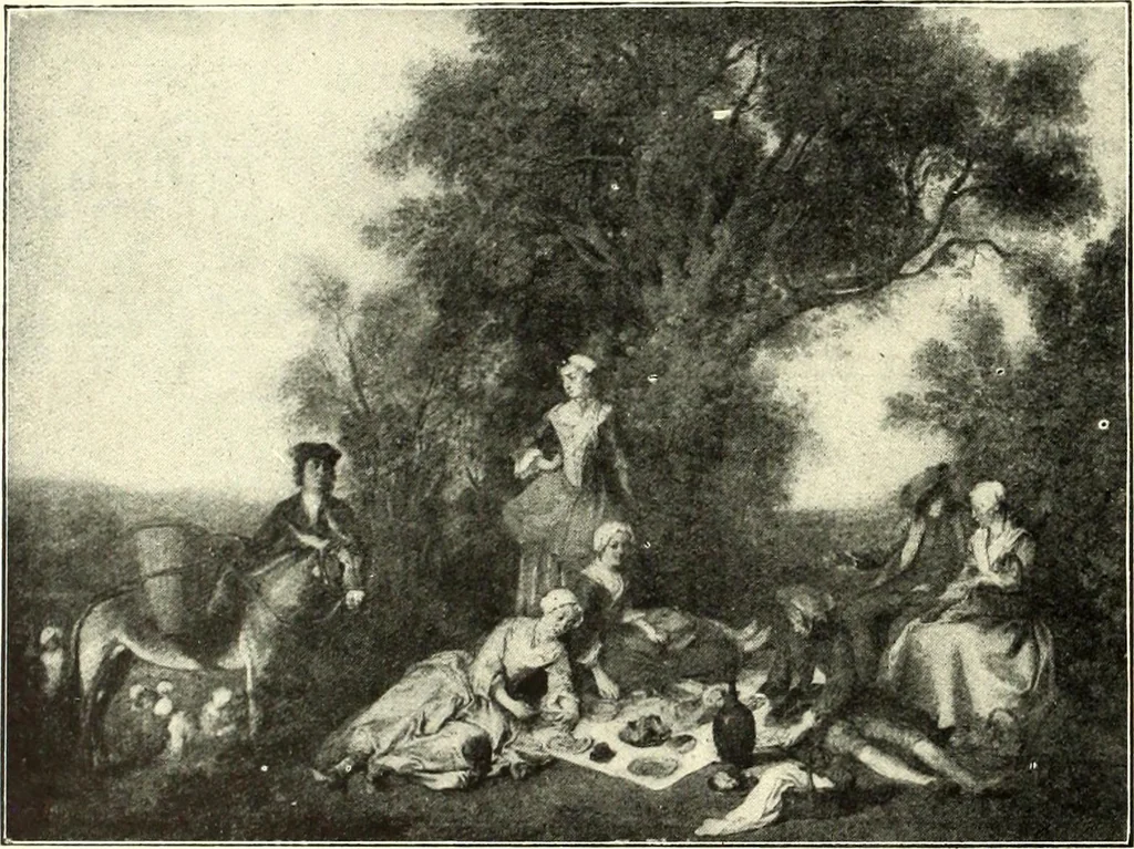 An illustration from An historical guide to French interiors, furniture, decoration, woodwork, & allied arts during the last half of the seventeenth century, the whole of the eighteenth century, and the earlier part of the nineteenth, 1900, leaf 218