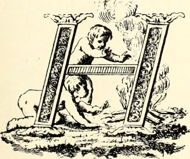 An illustration from An historical guide to French interiors, furniture, decoration, woodwork, & allied arts during the last half of the seventeenth century, the whole of the eighteenth century, and the earlier part of the nineteenth, 1900, leaf 219