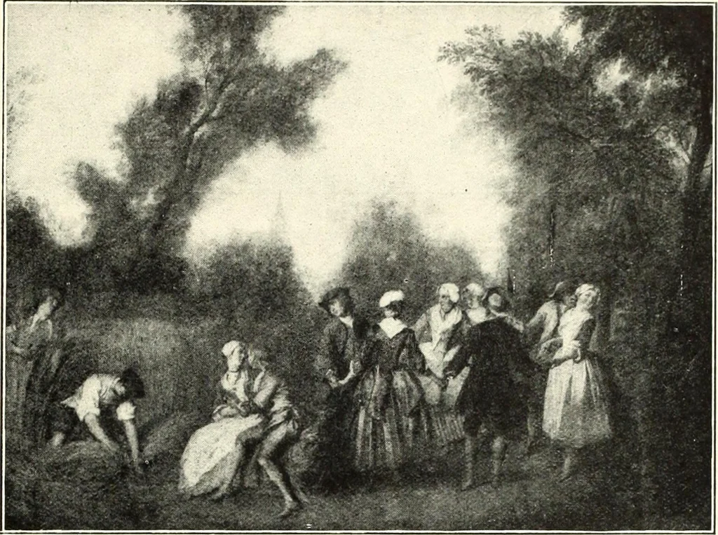 An illustration from An historical guide to French interiors, furniture, decoration, woodwork, & allied arts during the last half of the seventeenth century, the whole of the eighteenth century, and the earlier part of the nineteenth, 1900, leaf 219