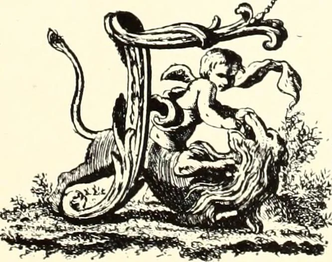 An illustration from An historical guide to French interiors, furniture, decoration, woodwork, & allied arts during the last half of the seventeenth century, the whole of the eighteenth century, and the earlier part of the nineteenth, 1900, leaf 219
