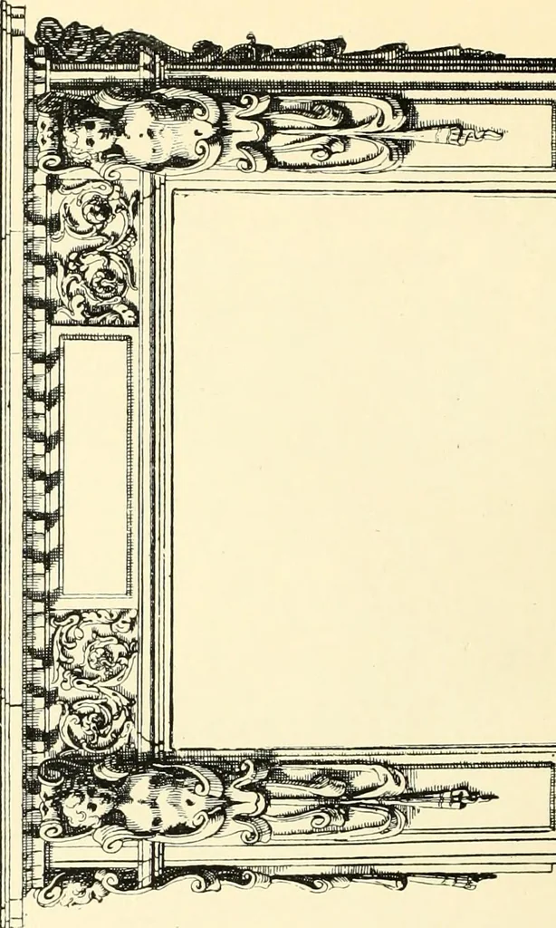 An illustration from An historical guide to French interiors, furniture, decoration, woodwork, & allied arts during the last half of the seventeenth century, the whole of the eighteenth century, and the earlier part of the nineteenth, 1900, leaf 22