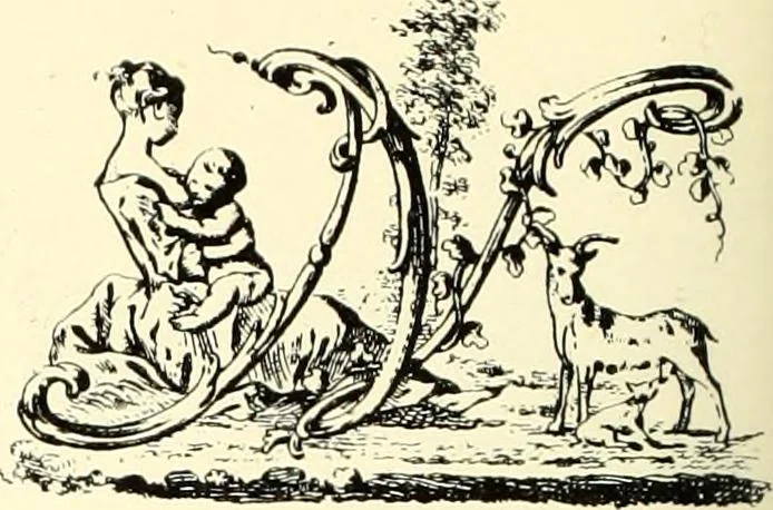 An illustration from An historical guide to French interiors, furniture, decoration, woodwork, & allied arts during the last half of the seventeenth century, the whole of the eighteenth century, and the earlier part of the nineteenth, 1900, leaf 222