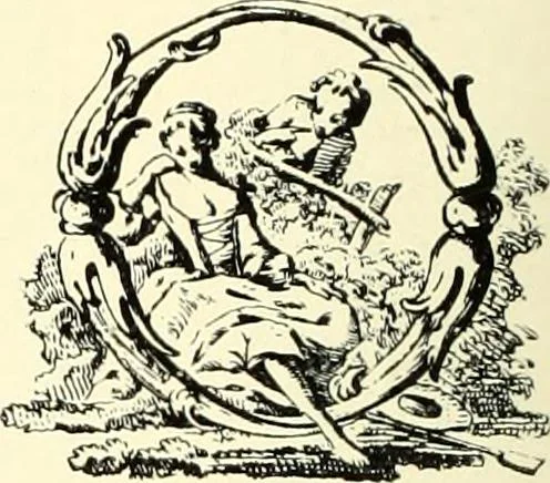 An illustration from An historical guide to French interiors, furniture, decoration, woodwork, & allied arts during the last half of the seventeenth century, the whole of the eighteenth century, and the earlier part of the nineteenth, 1900, leaf 222