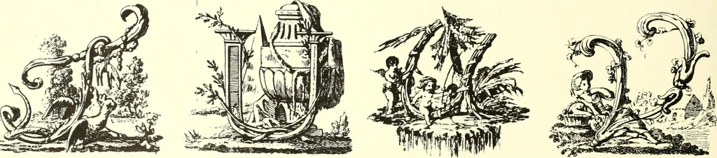 An illustration from An historical guide to French interiors, furniture, decoration, woodwork, & allied arts during the last half of the seventeenth century, the whole of the eighteenth century, and the earlier part of the nineteenth, 1900, leaf 224