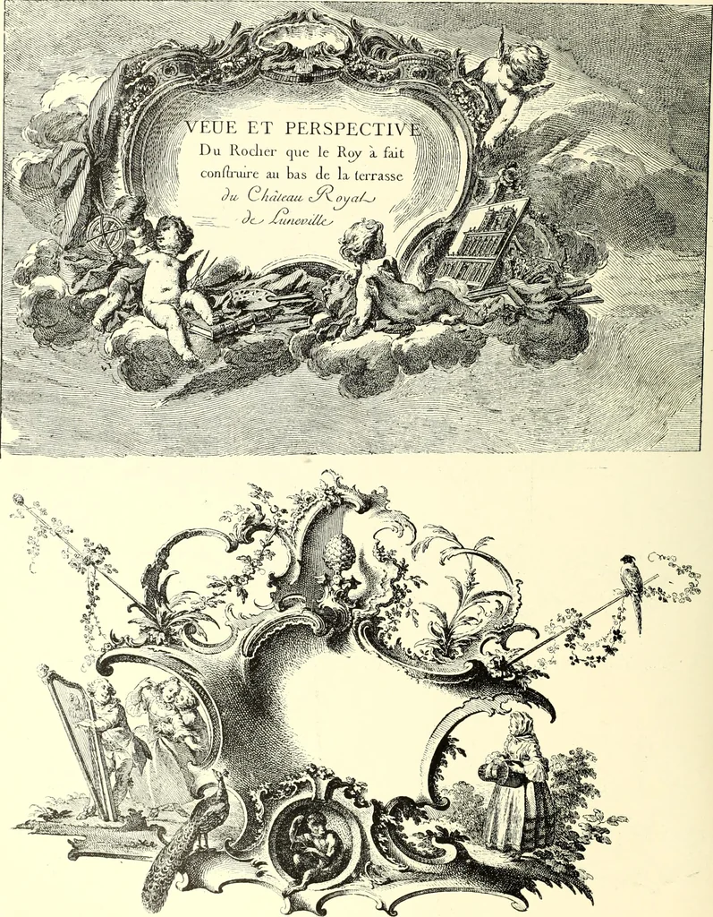 An illustration from An historical guide to French interiors, furniture, decoration, woodwork, & allied arts during the last half of the seventeenth century, the whole of the eighteenth century, and the earlier part of the nineteenth, 1900, leaf 226