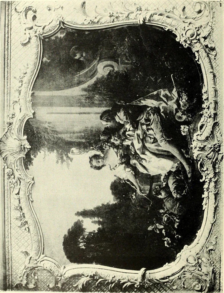 An illustration from An historical guide to French interiors, furniture, decoration, woodwork, & allied arts during the last half of the seventeenth century, the whole of the eighteenth century, and the earlier part of the nineteenth, 1900, leaf 228