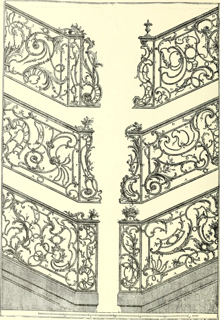 An illustration from An historical guide to French interiors, furniture, decoration, woodwork, & allied arts during the last half of the seventeenth century, the whole of the eighteenth century, and the earlier part of the nineteenth, 1900, leaf 236