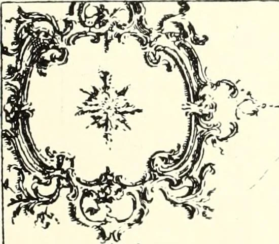 An illustration from An historical guide to French interiors, furniture, decoration, woodwork, & allied arts during the last half of the seventeenth century, the whole of the eighteenth century, and the earlier part of the nineteenth, 1900, leaf 237