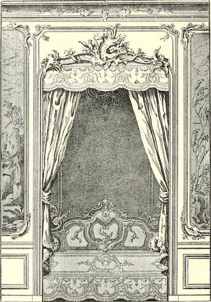 An illustration from An historical guide to French interiors, furniture, decoration, woodwork, & allied arts during the last half of the seventeenth century, the whole of the eighteenth century, and the earlier part of the nineteenth, 1900, leaf 238