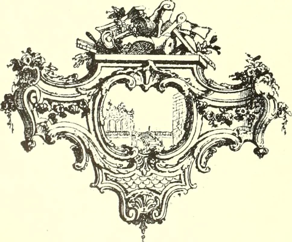 An illustration from An historical guide to French interiors, furniture, decoration, woodwork, & allied arts during the last half of the seventeenth century, the whole of the eighteenth century, and the earlier part of the nineteenth, 1900, leaf 240
