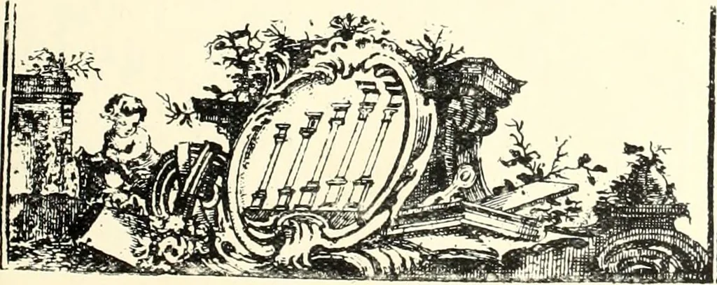 An illustration from An historical guide to French interiors, furniture, decoration, woodwork, & allied arts during the last half of the seventeenth century, the whole of the eighteenth century, and the earlier part of the nineteenth, 1900, leaf 241