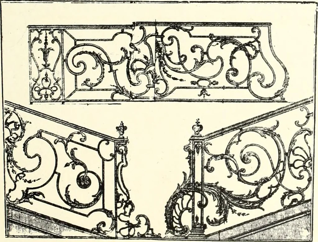 An illustration from An historical guide to French interiors, furniture, decoration, woodwork, & allied arts during the last half of the seventeenth century, the whole of the eighteenth century, and the earlier part of the nineteenth, 1900, leaf 243