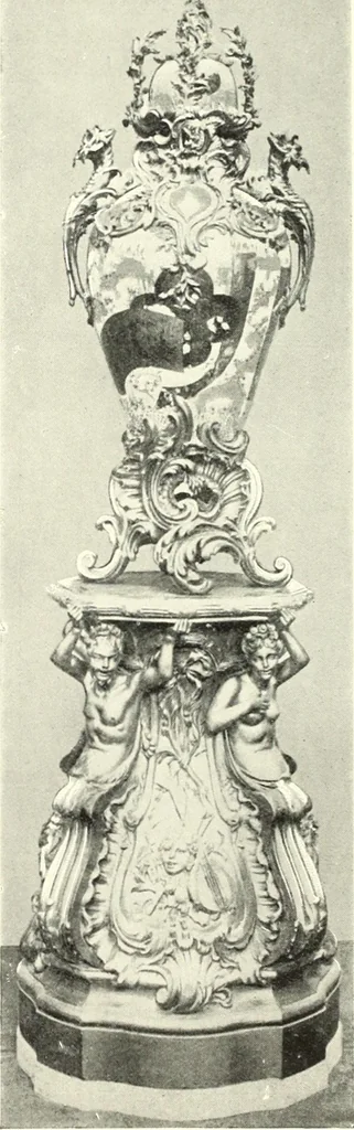 An illustration from An historical guide to French interiors, furniture, decoration, woodwork, & allied arts during the last half of the seventeenth century, the whole of the eighteenth century, and the earlier part of the nineteenth, 1900, leaf 243