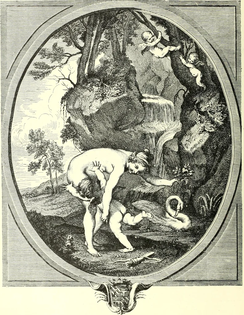 An illustration from An historical guide to French interiors, furniture, decoration, woodwork, & allied arts during the last half of the seventeenth century, the whole of the eighteenth century, and the earlier part of the nineteenth, 1900, leaf 246
