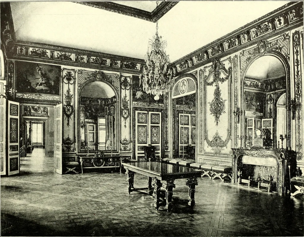 An illustration from An historical guide to French interiors, furniture, decoration, woodwork, & allied arts during the last half of the seventeenth century, the whole of the eighteenth century, and the earlier part of the nineteenth, 1900, leaf 248